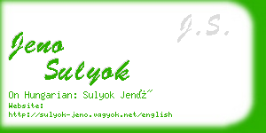 jeno sulyok business card